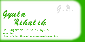 gyula mihalik business card